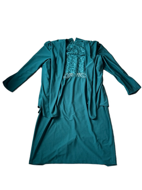 Leni Leni Green Beaded Lace One Piece Dress Jacket Petite SIZE 16P